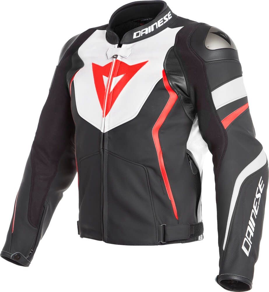 Special Dainese Avro 4 Leather Jacket White & Fluo Red 23A Sale At 62% ...